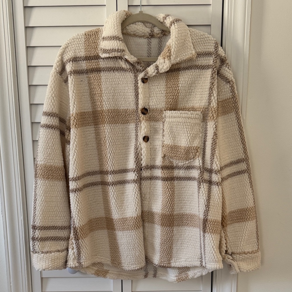 Cozy Cream Plaid Men's Sweater